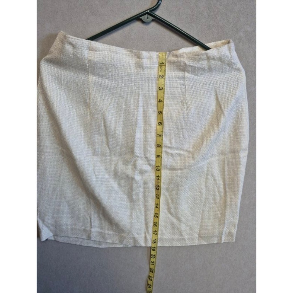 B. Moss Tailor Cream Tweed Mini Pencil Skirt Back Zip Lined Career Classic